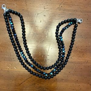 Faux onyx beaded choker